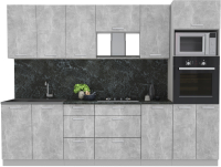 Кухонный гарнитур Интерлиния Мила Лайт 2.8 ВТ (бетон/бетон/кастилло темный) - 