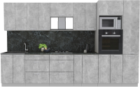 Кухонный гарнитур Интерлиния Мила Лайт 3.4 ВТ (бетон/бетон/кастилло темный) - 