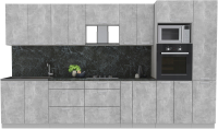 Готовая кухня Интерлиния Мила Лайт 3.6 ВТ (бетон/бетон/кастилло темный) - 