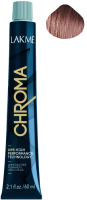 Крем-краска для волос Lakme Chroma Безаммиачная перманентная 4/65 (60мл, средний шатен коричнево-махагоновый) - 