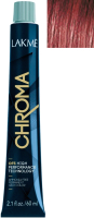 Крем-краска для волос Lakme Chroma Безаммиачная перманентная 4/99 (60мл, средний шатен красный яркий) - 