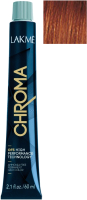 Крем-краска для волос Lakme Chroma Безаммиачная перманентная 7/44 (60мл, средний блондин медный яркий) - 