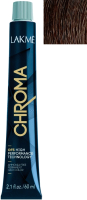 Крем-краска для волос Lakme Chroma Безаммиачная перманентная 7/66 (60мл, средний блондин коричневый яркий) - 
