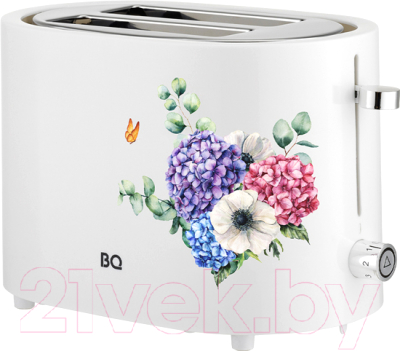 Тостер BQ T1003 (белый/цветы)