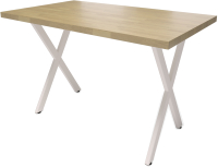 Обеденный стол Millwood Лофт Хьюстон Л 120x70x75 (дуб золотой Craft/металл белый) - 