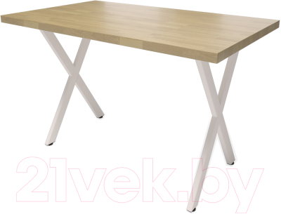 Обеденный стол Millwood Лофт Хьюстон Л 120x70x75 (дуб золотой Craft/металл белый)