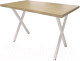Обеденный стол Millwood Лофт Хьюстон Л 120x70x75 (дуб золотой Craft/металл белый) - 