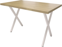 Обеденный стол Millwood Лофт Хьюстон Л 130x80x75 (дуб золотой Craft/металл белый) - 
