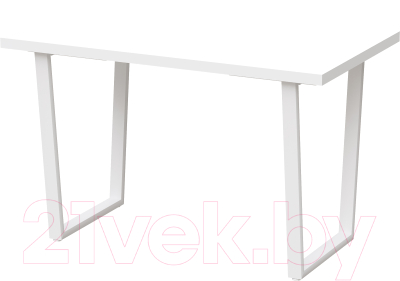 Обеденный стол Millwood Лофт Уэльс Л 130x80x75 (белый/металл белый)