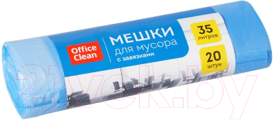 Изображение товара Пакеты для мусора OfficeClean 35л (20шт, синий)