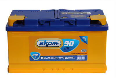Автомобильный аккумулятор AKOM 6СТ-90 Евро R+ 810A