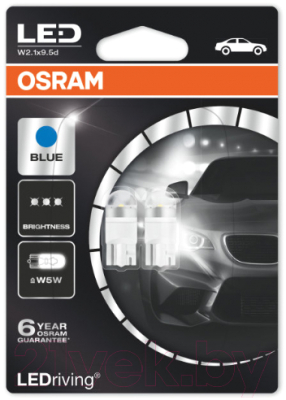 Лампа светодиодная Osram W5W LEDriving Cool White 2шт [2850CW-02B] купить в  Минске
