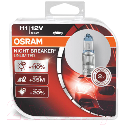 Комплект автомобильных ламп Osram H1 64150NBU-HCB