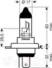 Автомобильная лампа Osram H4 64193