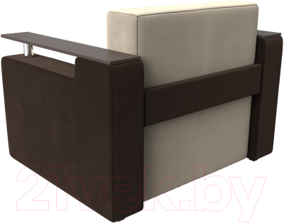 Кресло-кровать Mebelico Комфорт 12 / 58754 (микровельвет, бежевый/коричневый)