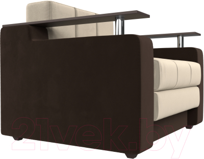Кресло-кровать Mebelico Комфорт 12 / 58754 (микровельвет, бежевый/коричневый)