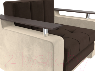 Кресло-кровать Mebelico Комфорт 12 (микровельвет, коричневый/бежевый)
