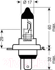 Автомобильная лампа Osram H4 64196