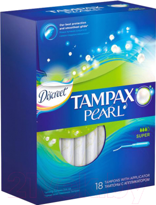 Тампоны гигиенические Tampax Discreet Pearl Super (18шт)