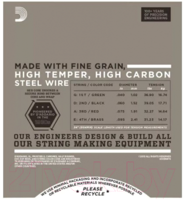 Изображение товара Струны для бас-гитары D'Addario ENR70