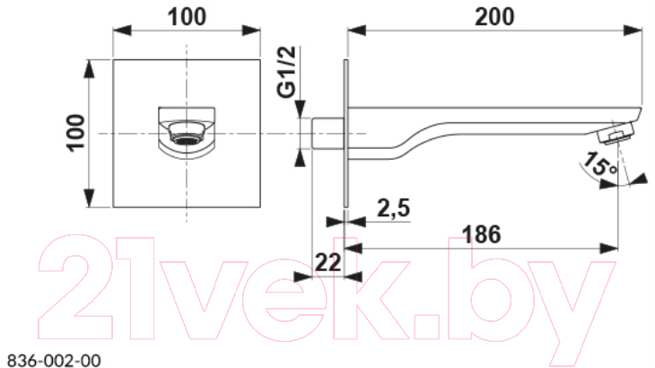 Излив Armatura Mokait 836-002-81