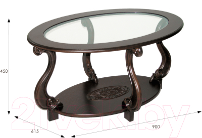Журнальный столик Мебелик Овация С (темно-коричневый)
