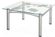 Журнальный столик Мебелик Робер 2М (металлик/стекло прозрачное) - 