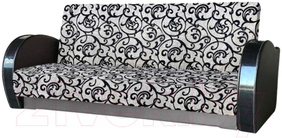 Комплект мягкой мебели Асмана Антуан-1 (рогожка завиток черный/кожзам черный)