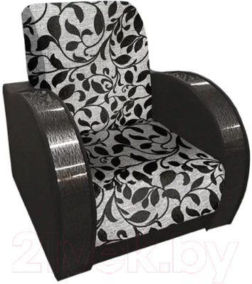 Комплект мягкой мебели Асмана Антуан-1 (рогожка листок черный/кожзам черный)