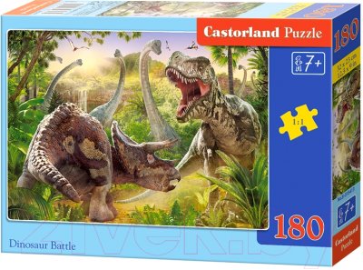 Пазл Castorland Битва динозавров / B-018413 (180эл)