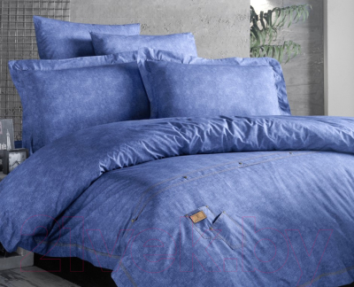 Комплект постельного белья Karven Deluxe Ранфорс 1.5 / N028 Jeans Mavi