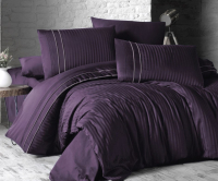Комплект постельного белья Karven Сатин де люкс евро / N 044 Stripe Style Purple - 