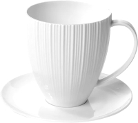 Чашка с блюдцем Fissman Elegance White 9334 - 