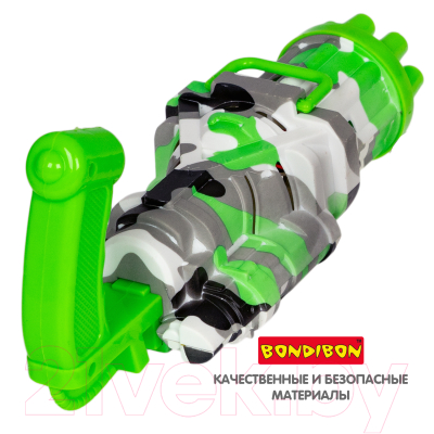 Набор мыльных пузырей Bondibon Наше Лето. Пистолет для мыльных пузырей / ВВ5430-А (зеленый)