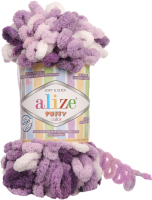 Пряжа для вязания Alize Puffy Color 100% микрополиэстер / 5923 (9м, сирень) - 