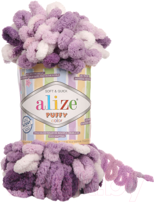 Пряжа для вязания Alize Puffy Color 100% микрополиэстер / 5923 (9м, сирень)