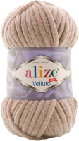 Пряжа для вязания Alize Velluto 100% микрополиэстер / 530 (68м, бежевый) - 