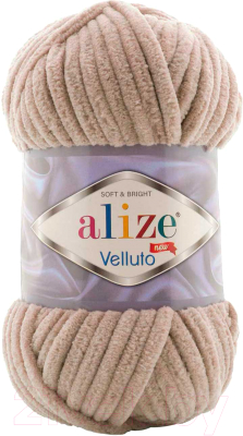 Пряжа для вязания Alize Velluto 100% микрополиэстер / 530 (68м, бежевый)