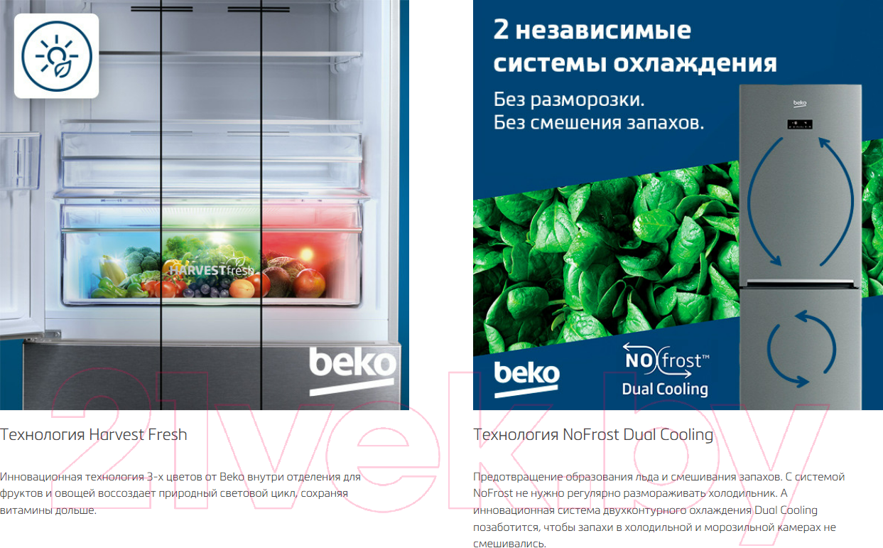 Холодильник с морозильником Beko B3RCNK402HX