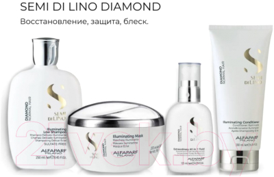 Шампунь для волос Alfaparf Milano Semi Di Lino Diamond Normal Hair предающий блеск (250мл)