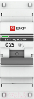 Выключатель автоматический EKF PROxima ВА 47-100 1P 25А (C) 10kA / mcb47100-1-25C-pro
