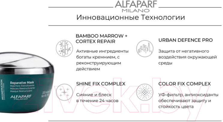 Маска для волос Alfaparf Milano Semi Di Lino Reconstruction Damaged Hair восстанавливающая (200мл)