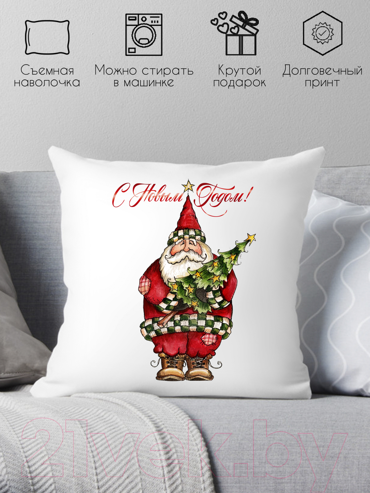 Подушка декоративная Print Style С новым годом 40x40god4 — фото 2