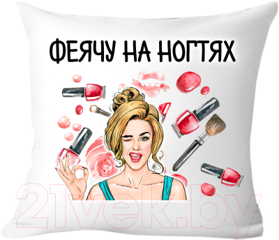 Подушка декоративная Print Style Феячу на ногтях 40x40raz1