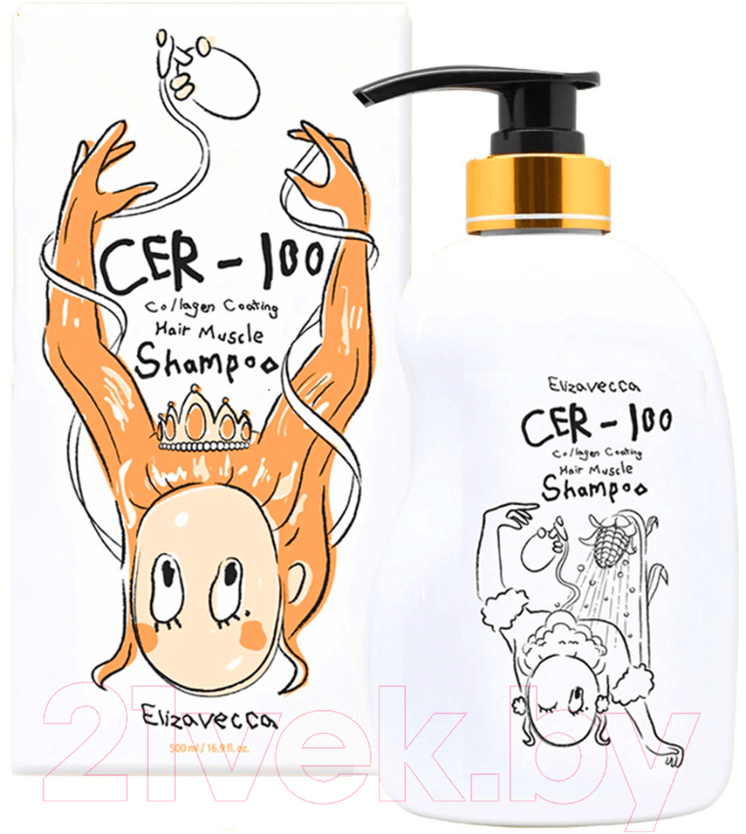 Шампунь для волос Elizavecca CER-100 Collagen Hair A+ Muscle Tornado Shampoo (500мл) — фото 2