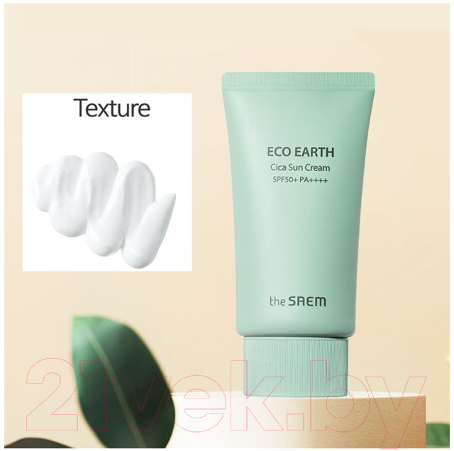 Крем солнцезащитный The Saem Eco Earth Cica Sun Cream (50г) — фото 4