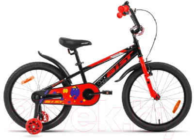 Детский велосипед с ручкой AIST Pluto 12 2022 (черный)