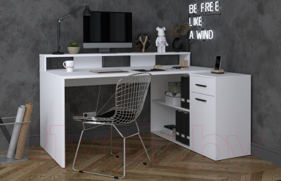 Письменный стол Интерлиния Skill-3 (белый/белый)