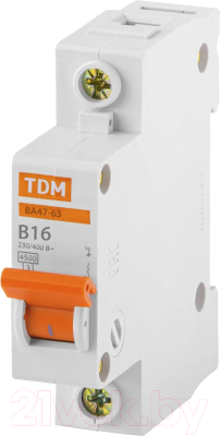 Выключатель автоматический TDM ВА 47-63 1Р 16А (B) 4.5кА / SQ0218-0039