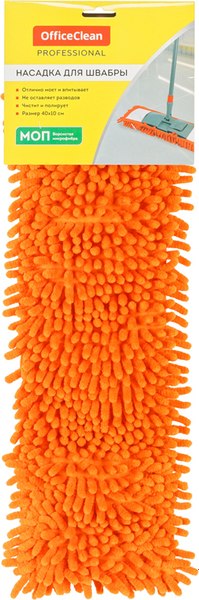 Моп для швабры OfficeClean Professional Микрофибра ворс (40x10см, оранжевый)